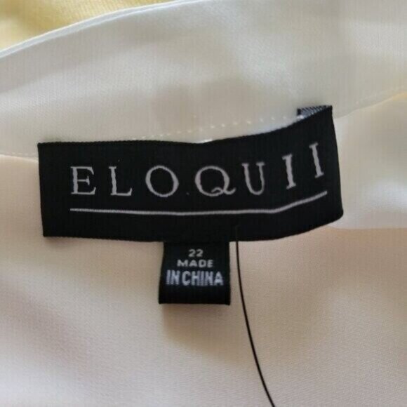NEW Eloquii sz 22 White Blouse Button up notch hidden placket cap sleeves NWT - Picture 9 of 13